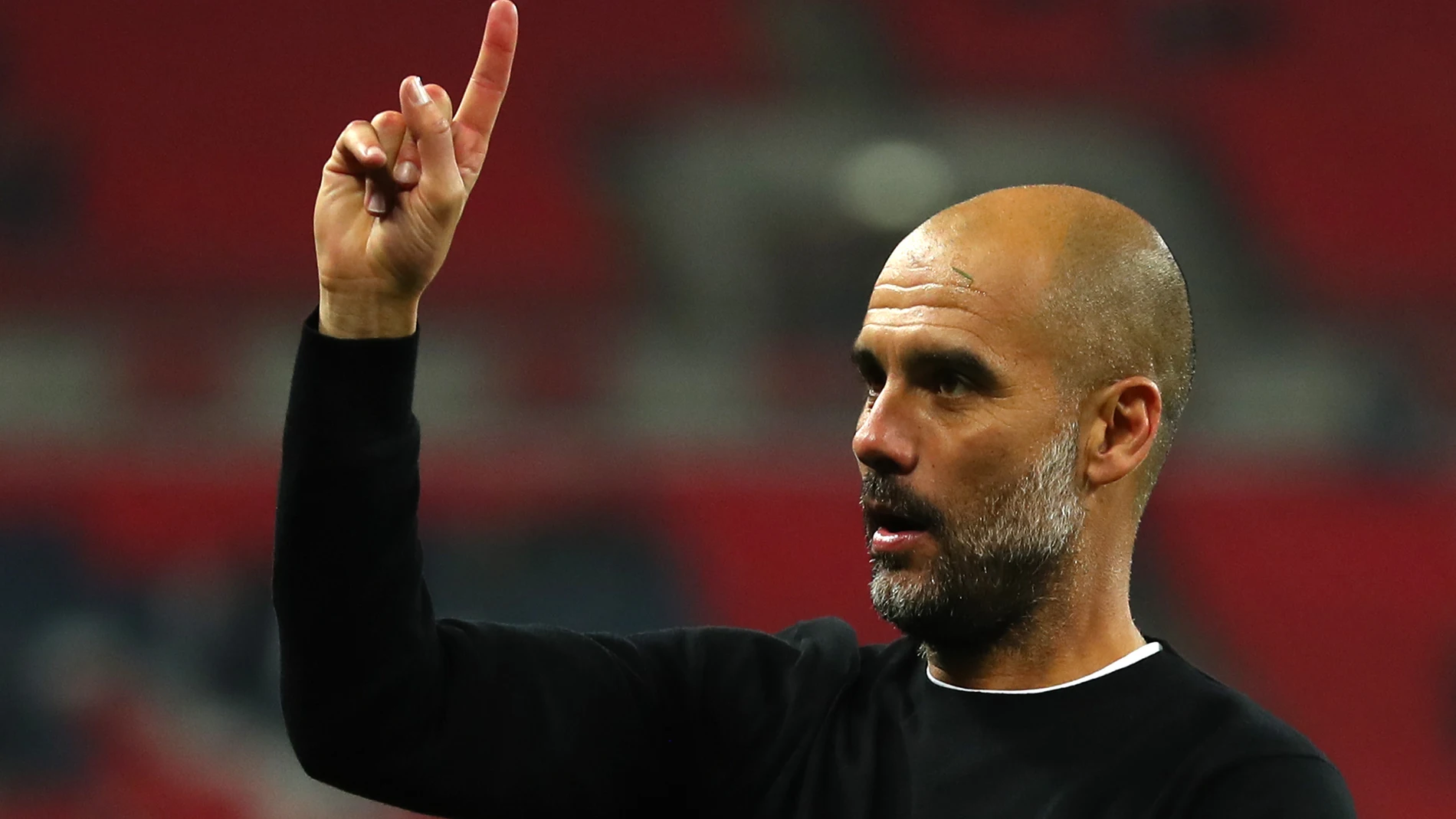 Pep Guardiola celebra el triunfo en Wembley ante el Tottenham Pep Guardiola celebra el triunfo en Wembley ante el Tottenham