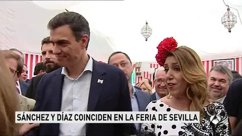 Susana Díaz y Pedro Sánchez se reencuentran en la Feria de Abril de Sevilla Susana Díaz y Pedro Sánchez se reencuentran en la Feria de Abril de Sevilla