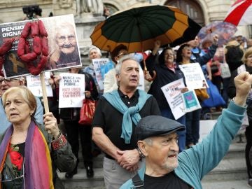 Protesta de pensionistas en Bilbao