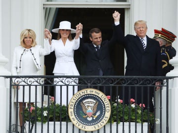 Donald trump recibe a Emmnanuel Macron 