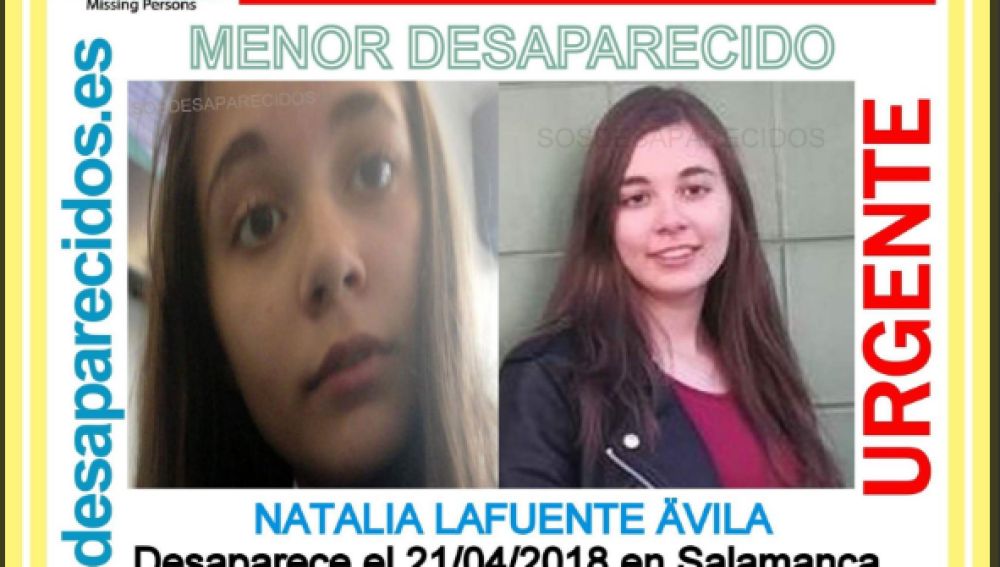 Cartel de la menor desaparecida