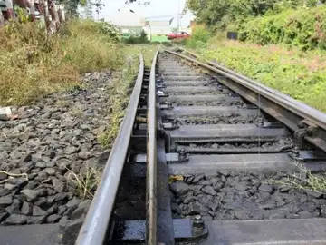 Imagen de archivo de unas vías de tren Imagen de archivo de unas vías de tren