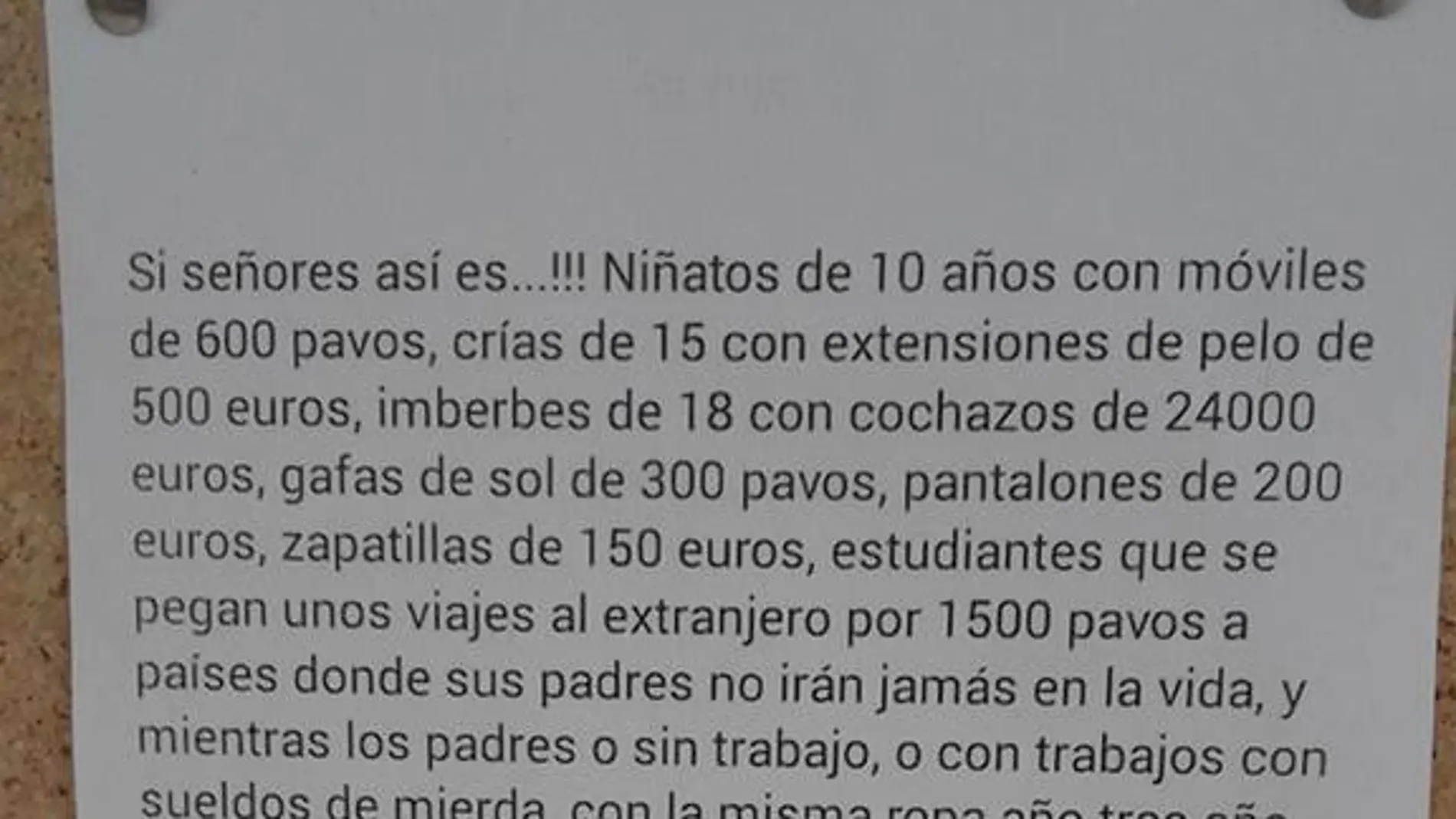 El texto sobre niños malcriados El texto sobre niños malcriados
