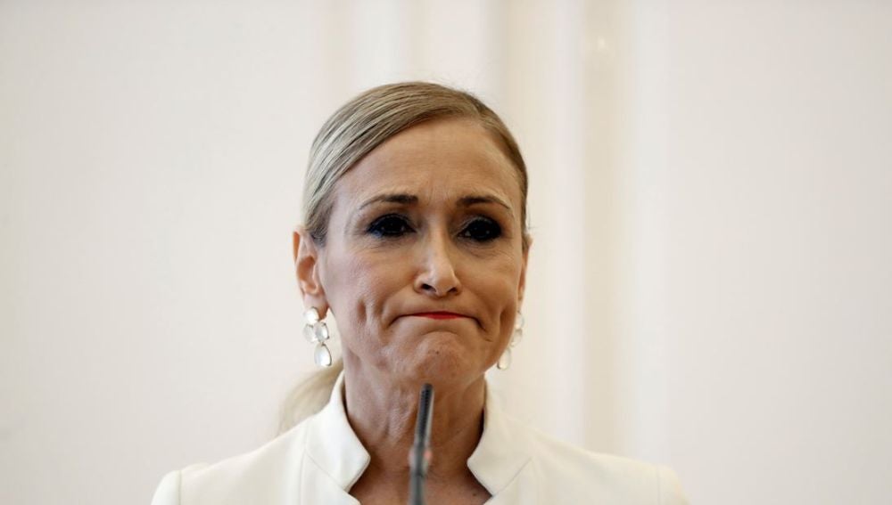 Cristina Cifuentes antes de anunciar su dimisión