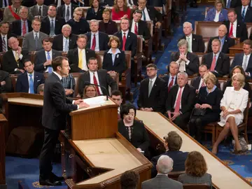 El presidente galo, Emmanuel Macron, ofrece un discurso ante el Congreso de los Estados Unidos El presidente galo, Emmanuel Macron, ofrece un discurso ante el Congreso de los Estados Unidos