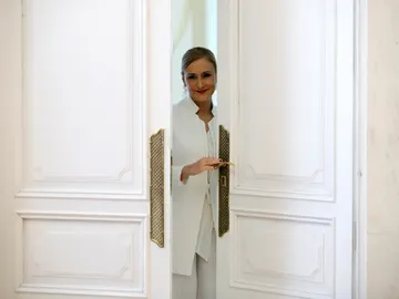 Cristina Cifuentes, tras la rueda de prensa ofrecida hoy. Cristina Cifuentes, tras la rueda de prensa ofrecida hoy.