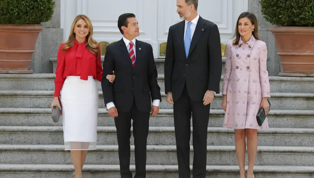 El presidente de México y su mujer junto a los Reyes de España 