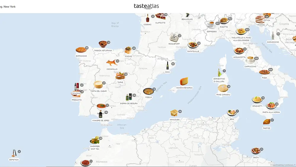 Mapa gastronómico de España