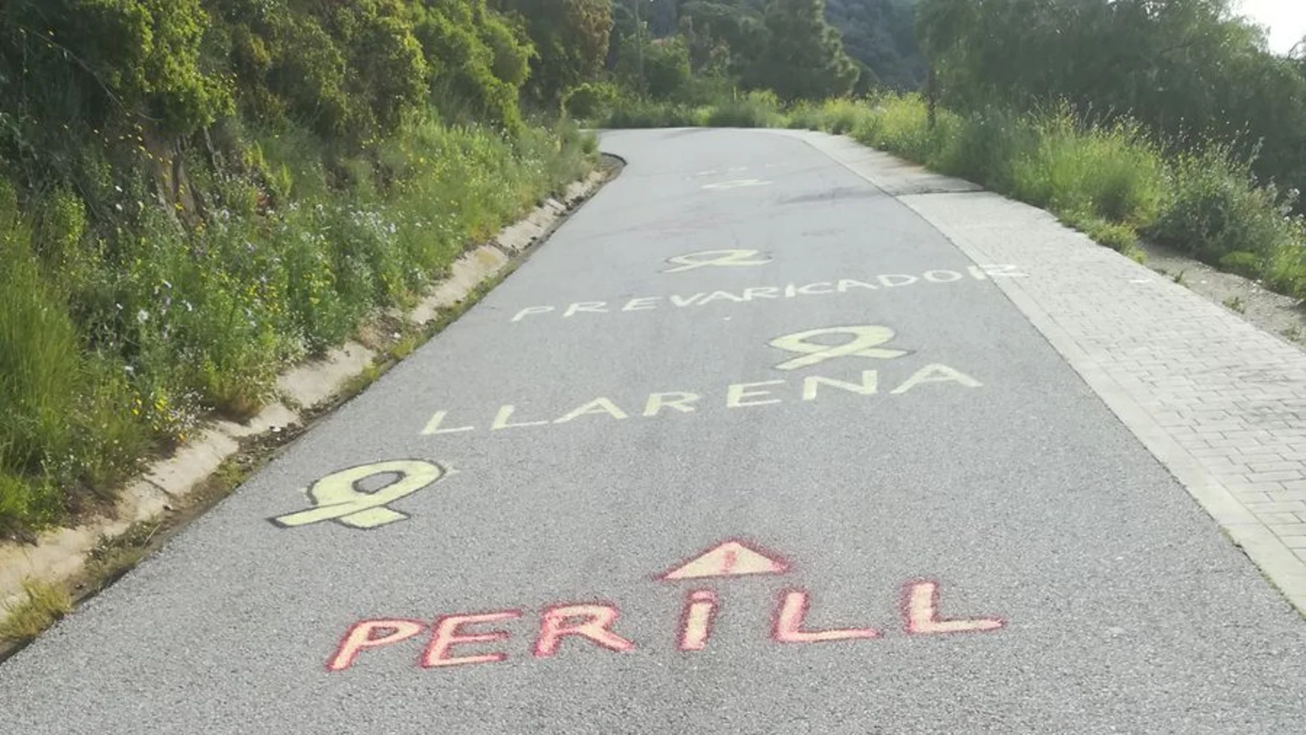Pintadas contra el juez Llarena Pintadas contra el juez Llarena