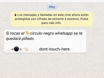 La broma del círculo negro que circula por WhatsApp La broma del círculo negro que circula por WhatsApp