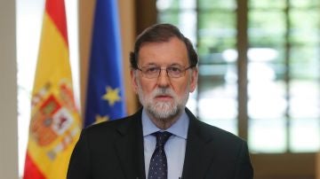 Mariano Rajoy durante la declaración institucional