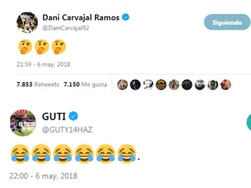 Carvajal y Guti reaccionan al gol de Messi en el Clásico Carvajal y Guti reaccionan al gol de Messi en el Clásico