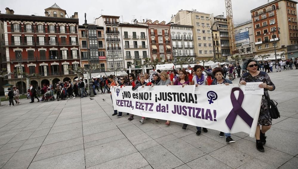 Concentración en Pamplona contra la sentencia de La Manada