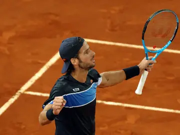 Feliciano López celebra su victoria ante Pablo Andújar Feliciano López celebra su victoria ante Pablo Andújar