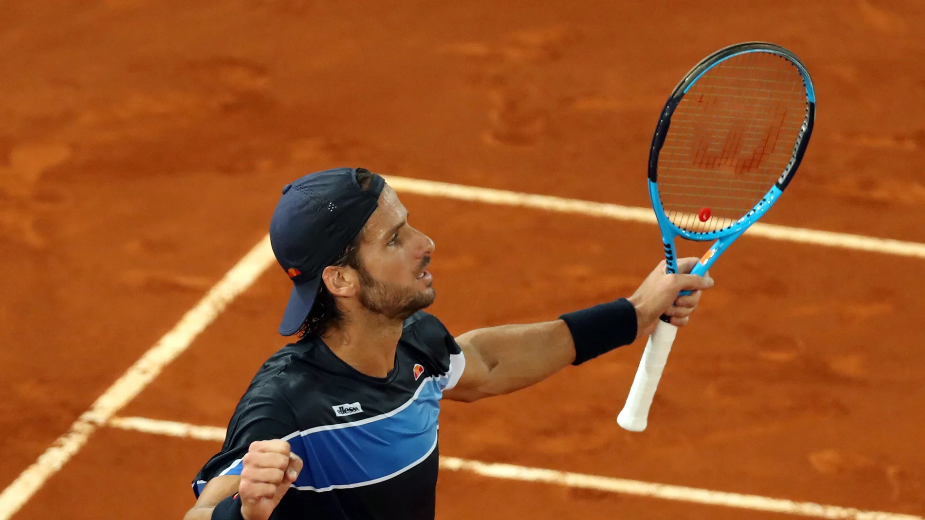 Feliciano López celebra su victoria ante Pablo Andújar Feliciano López celebra su victoria ante Pablo Andújar