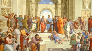 La escuela de Atenas (Rafael Sanzio, Museos Vaticanos)