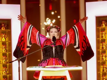 Netta, durante el ensayo de Eurovisión 2018 Netta, durante el ensayo de Eurovisión 2018