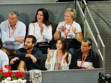 Sandra Gago con los padres de Feliciano López Sandra Gago con los padres de Feliciano López