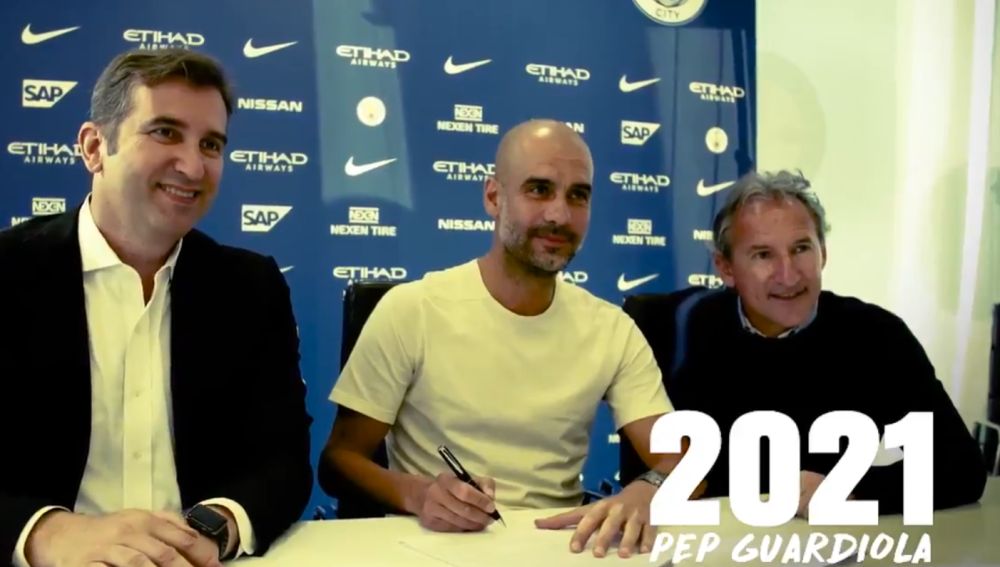 Guardiola firma su contrato hasta 2021