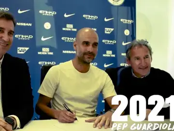 Guardiola firma su contrato hasta 2021 Guardiola firma su contrato hasta 2021