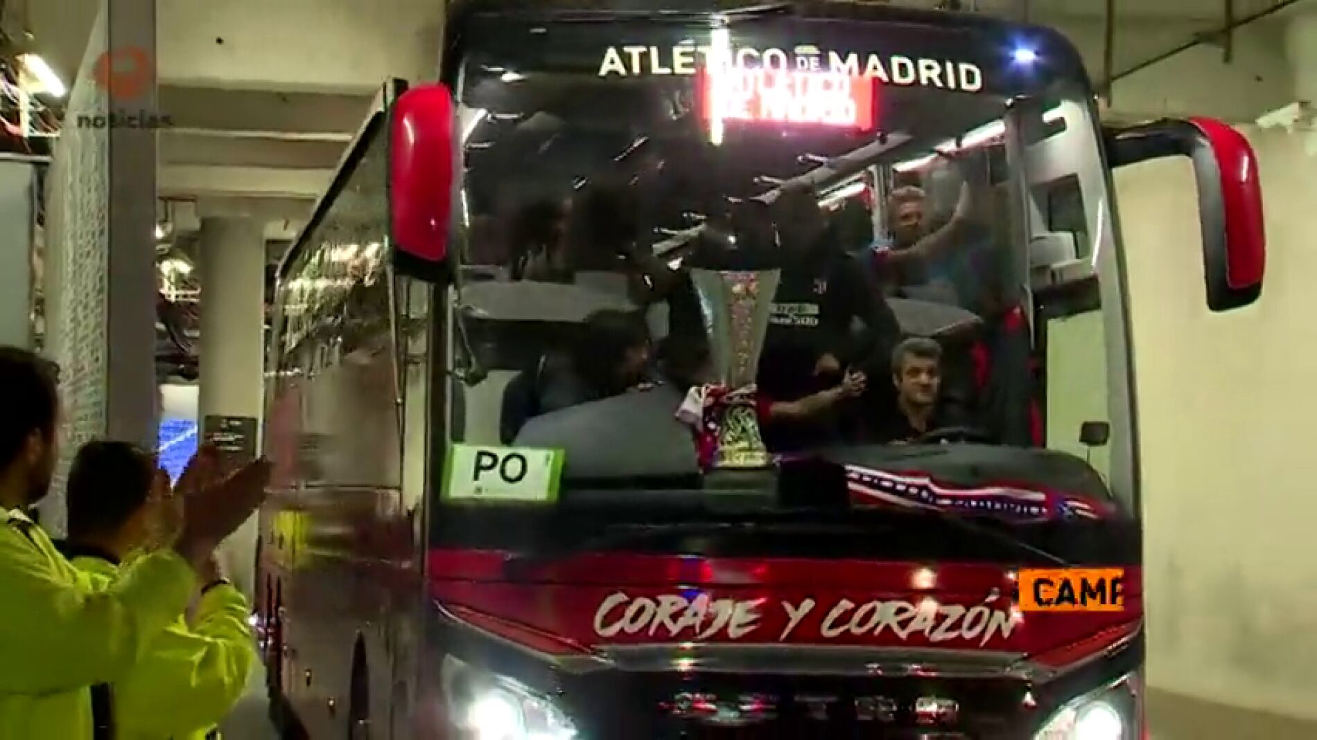 As&iacute; de contento dejaba el Atl&eacute;tico de Madrid el Stade de Lyon tras ganar la Europa League