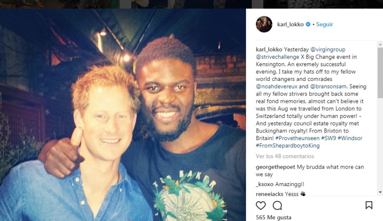 Imagen de Karl Lokko con el príncipe Harry Imagen de Karl Lokko con el príncipe Harry