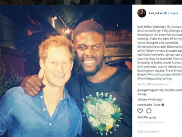 Imagen de Karl Lokko con el príncipe Harry Imagen de Karl Lokko con el príncipe Harry