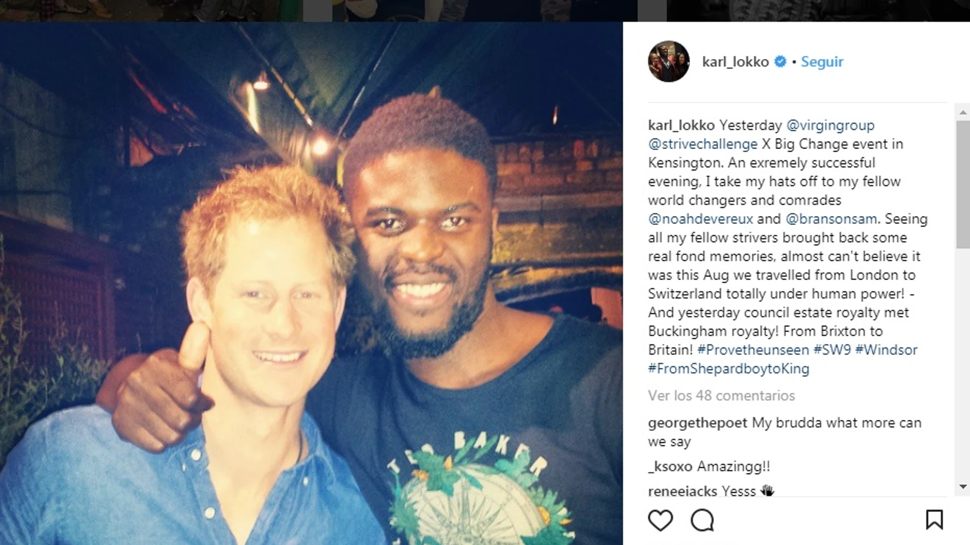 Imagen de Karl Lokko con el príncipe Harry Imagen de Karl Lokko con el príncipe Harry