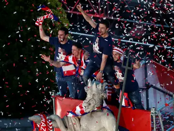 Torres, Godín, Koke y Gabi, en Neptuno Torres, Godín, Koke y Gabi, en Neptuno