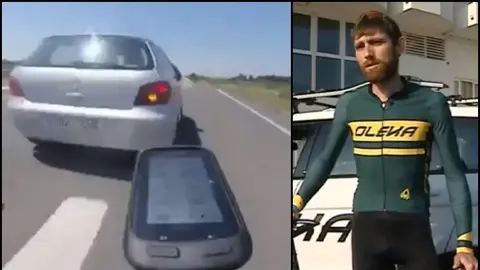 Albert Masana, el ciclista que casi es arrollado por un coche Albert Masana, el ciclista que casi es arrollado por un coche