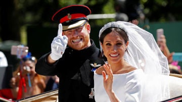Meghan Markle y el príncipe Harry en su boda