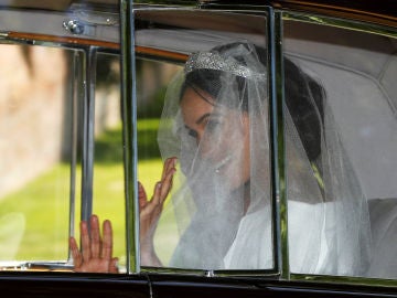 Meghan Markle llegando a su boda con el príncipe Harry