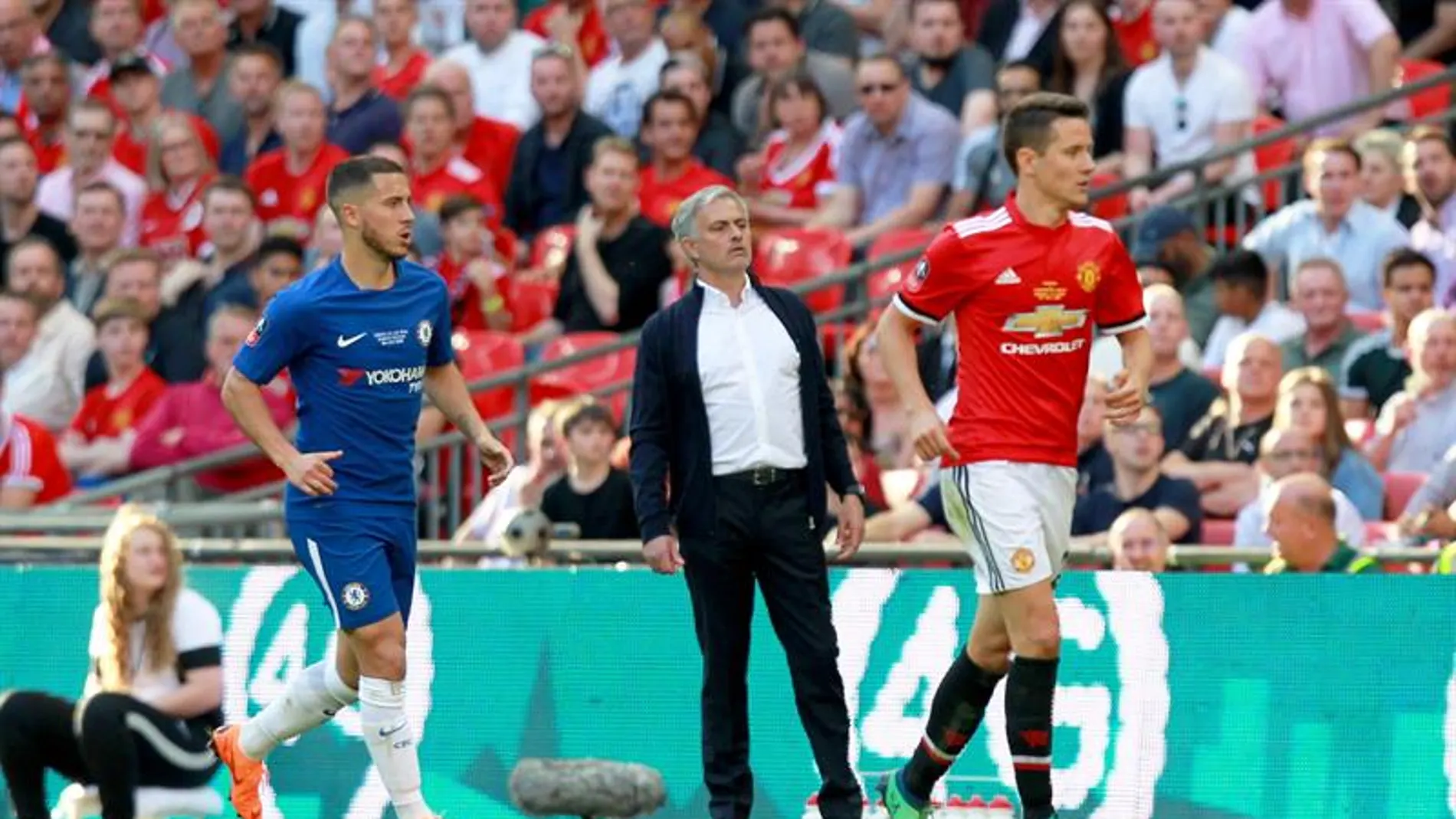 Jose Mourinho, en la final entre Chelsea y Manchester United. Jose Mourinho, en la final entre Chelsea y Manchester United.