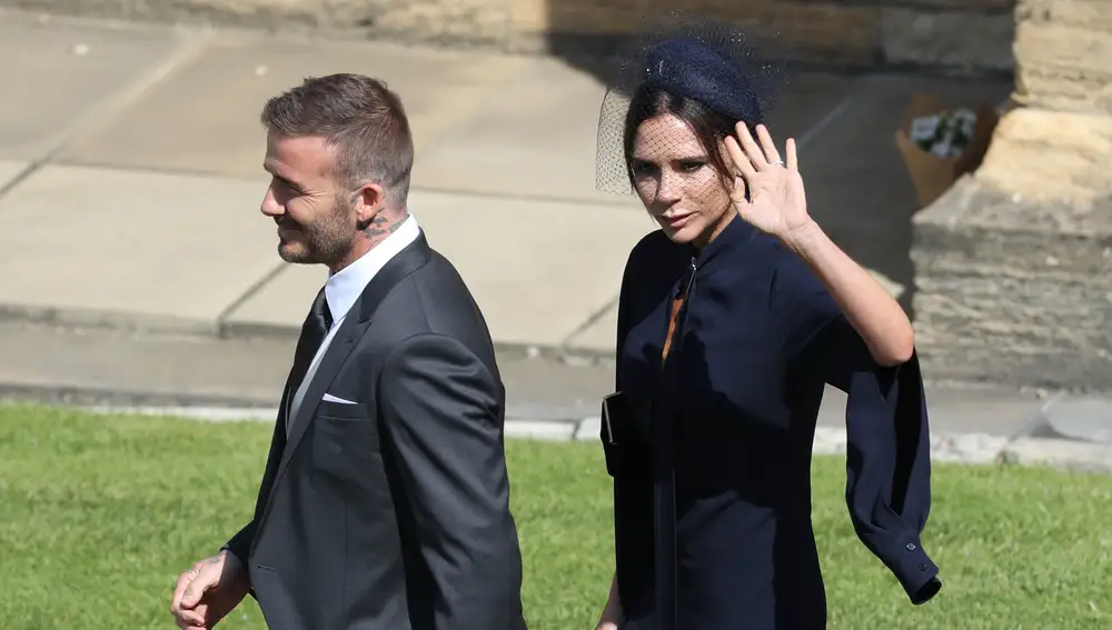 Victoria y David Beckham en la boda del príncipe Harry y Meghan Markle