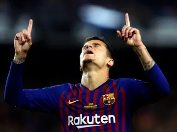 Coutinho celebra un gol Coutinho celebra un gol