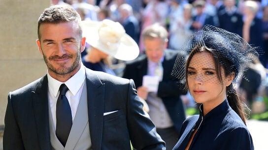 David y Victoria Beckham en la boda de Meghan Markle y el pr&iacute;ncipe Harry