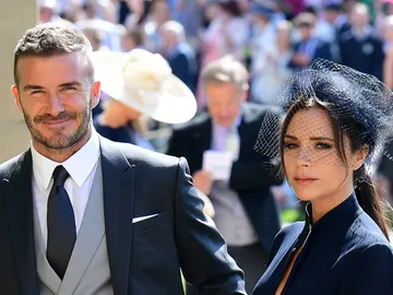 David y Victoria Beckham en la boda de Meghan Markle y el príncipe Harry David y Victoria Beckham en la boda de Meghan Markle y el príncipe Harry
