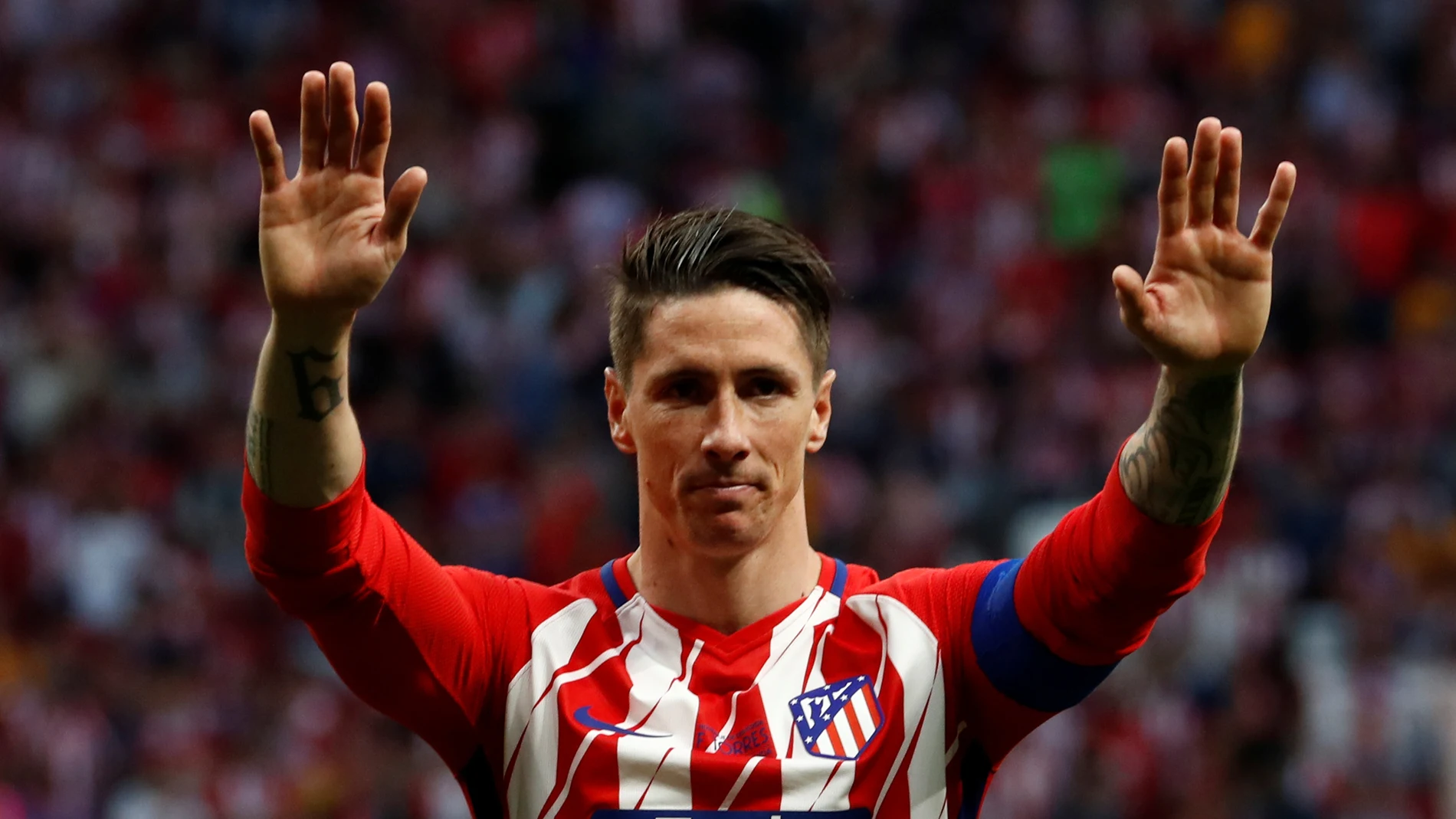 Torres despidiéndose del Alético Torres despidiéndose del Alético
