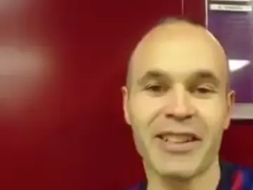 Iniesta, en su mensaje a la afición Iniesta, en su mensaje a la afición