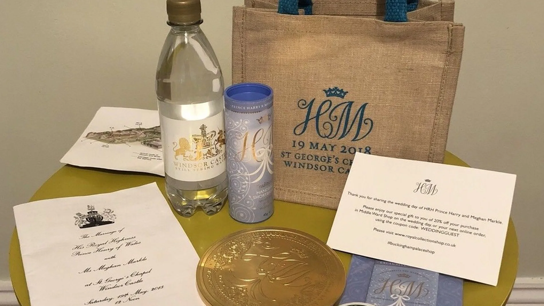 Bolsa de regalos para los invitados a la boda de Harry y Meghan Bolsa de regalos para los invitados a la boda de Harry y Meghan