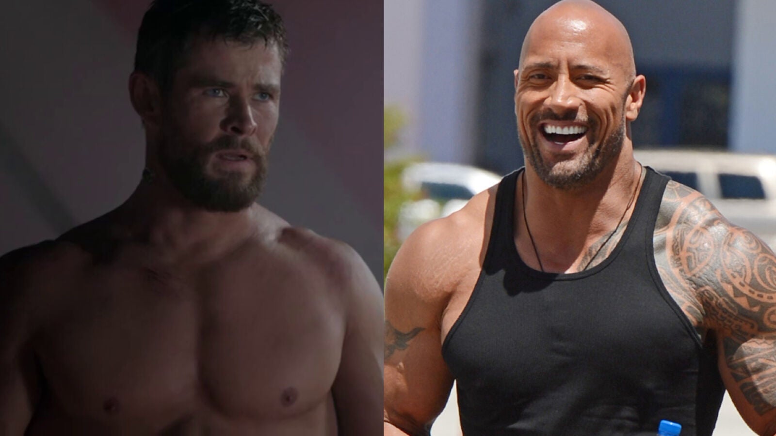 Dwayne Johnson anima a Chris Hemsworth a desnudarse para parecerse a él