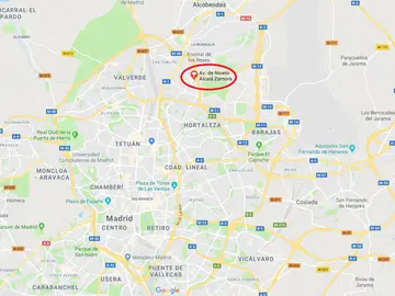 Mapa de donde ha tenido lugar el socavón Mapa de donde ha tenido lugar el socavón