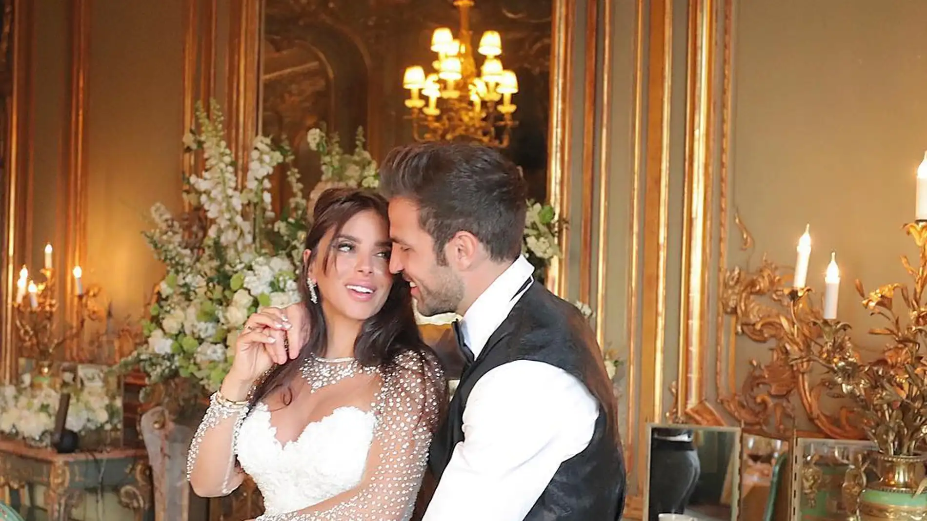Daniella Semaan y Cesc Fábregas el día de su boda 