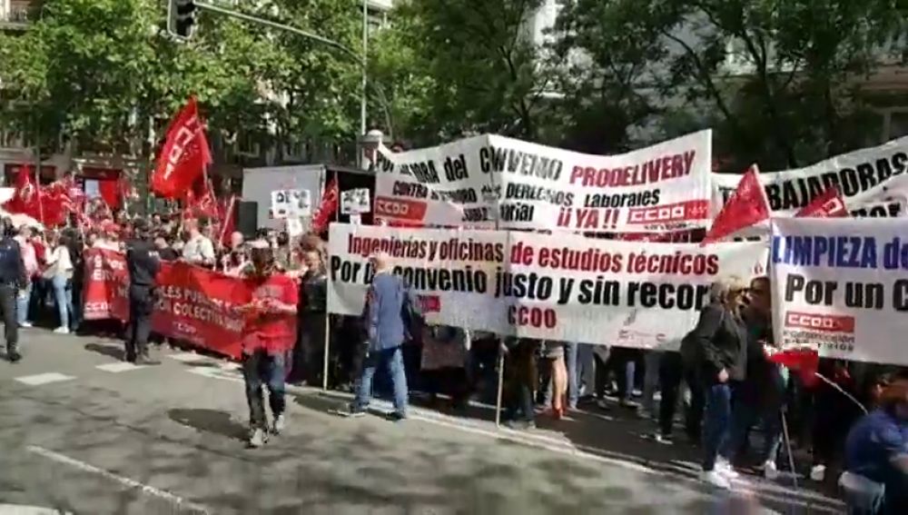 Protestas frente a las sedes patronales por salarios dignos