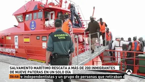 Más de 200 inmigrantes rescatados en el Estrecho de Gibraltar y en el mar Alborán Más de 200 inmigrantes rescatados en el Estrecho de Gibraltar y en el mar Alborán