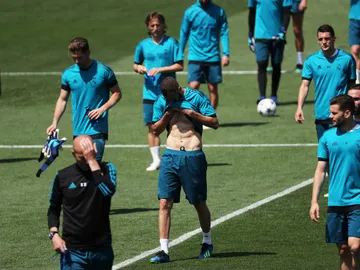 Karim Benzema, en el entrenamiento del Real Madrid Karim Benzema, en el entrenamiento del Real Madrid