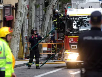Parte del forjado de un edificio en rehabilitación Parte del forjado de un edificio en rehabilitación