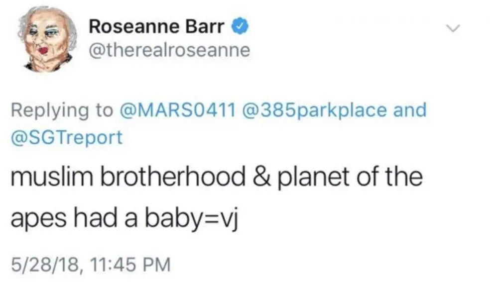 El polémico tuit de Roseanne Barr