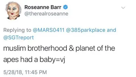 El polémico tuit de Roseanne Barr El polémico tuit de Roseanne Barr