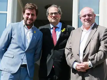 Quim Torra durante su visita a Waterloo Quim Torra durante su visita a Waterloo